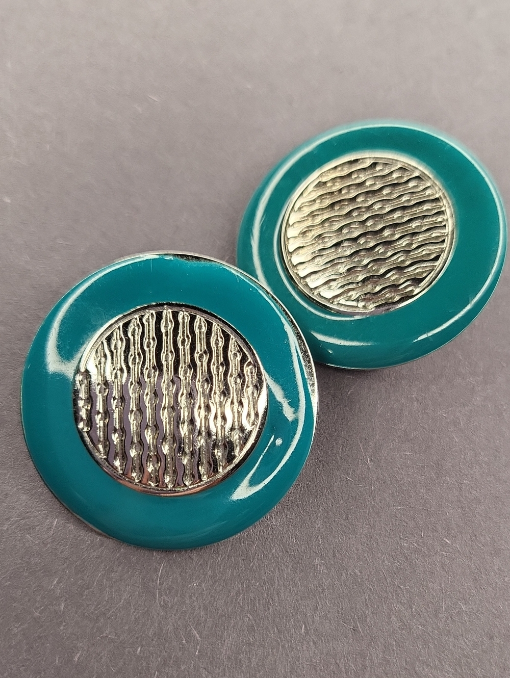 Teal Circular Earrings